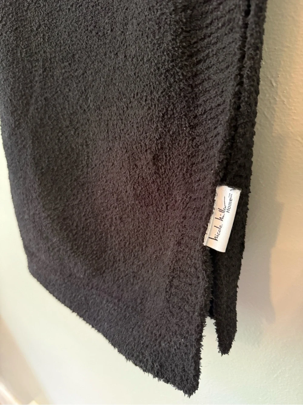 Nicole Miller Black Plush Bath Throw